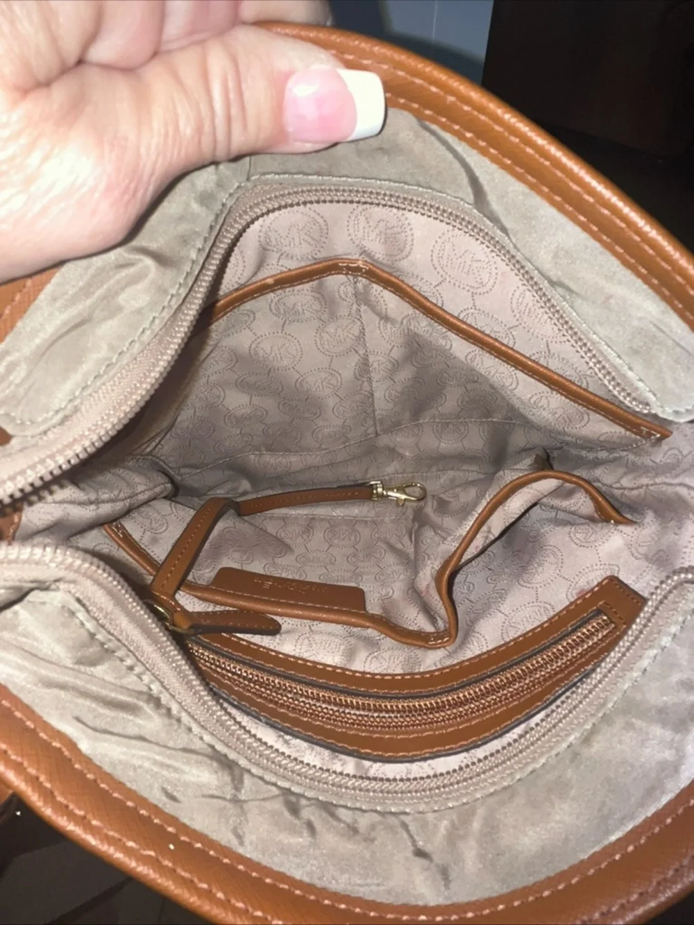 Michael Kors Kempton Nylon Crossbody Bag Beige & Brown